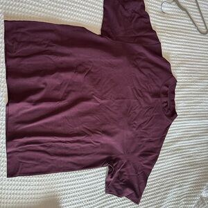 SKIMS Deep Burgundy Short Sleeve Tee